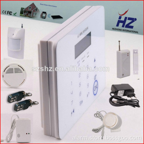 gsm alarm with smoke detector fire alarm support android system for home